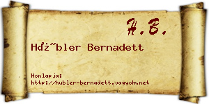 Hübler Bernadett névjegykártya