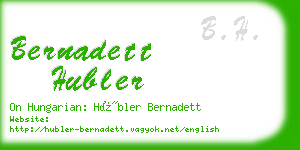 bernadett hubler business card